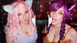 AftynRose ASMR Twin Ear Licking Patreon Video