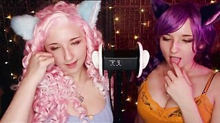 AftynRose ASMR Twin Ear Licking Patreon Video