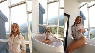 Caroline Zalog Nude Wet T-Shirt Bathtub Video Leaked