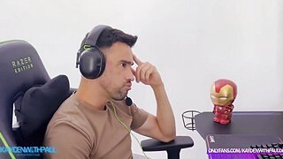 Gamer`s Boy Fantasy Threesome Became True. Fucking Two Hot Pornstars