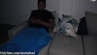 Stepmother Catches Me Masturbating In The Living Room And Climbs On Top Until I Cu...