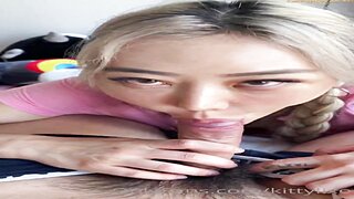 Kitty lixo Giving a Hot Blowjob To His Friend