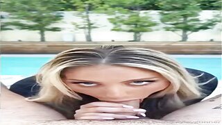 Kayley Gunner New Poolside Voyeur Sloppy Face Fucking Facial Video