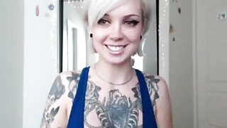 Sara X Mills Blue Leotard Workout Video