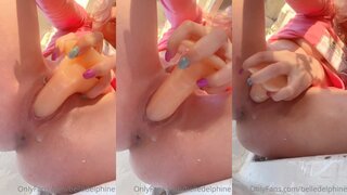 Belle Delphine Cute In Pink PPV Dildo Closeup Video